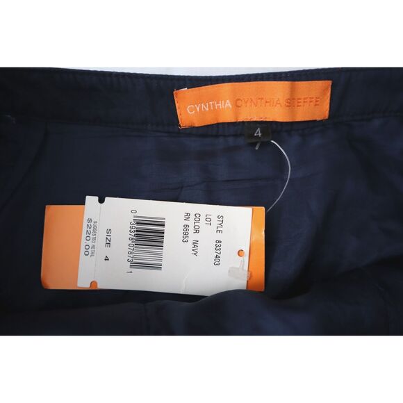 Cynthia Steffe 8337403 Women's Sz 4 Navy Blue Eyelet Textured Pencil Skirt - Picture 3 of 11